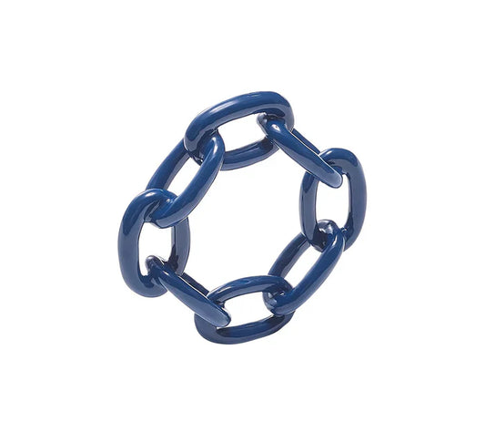 Kim Seybert Navy Chain Link Napkin Ring
