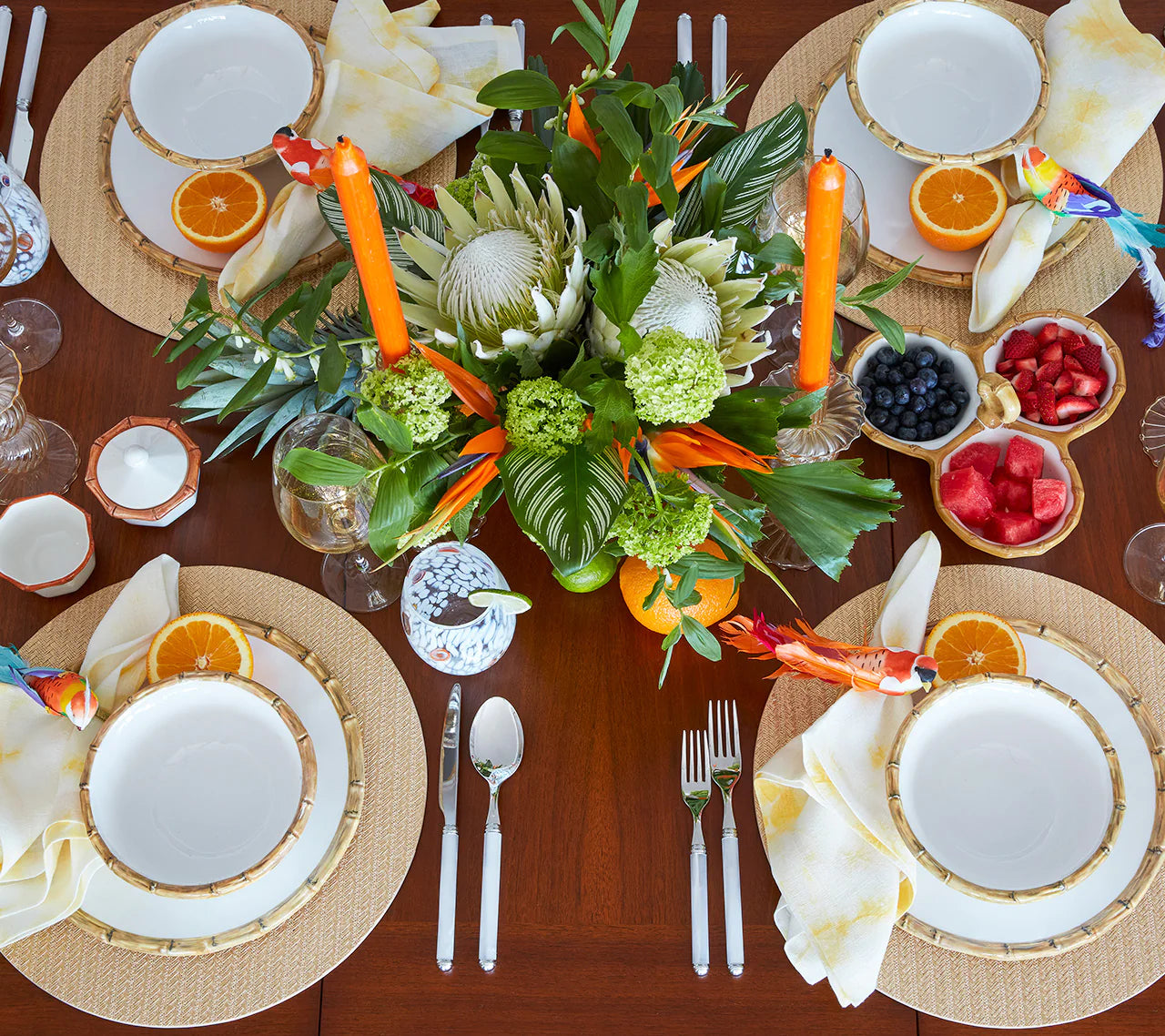 Kim Seybert Napkin Rings: Rio in Multi, Set of 4