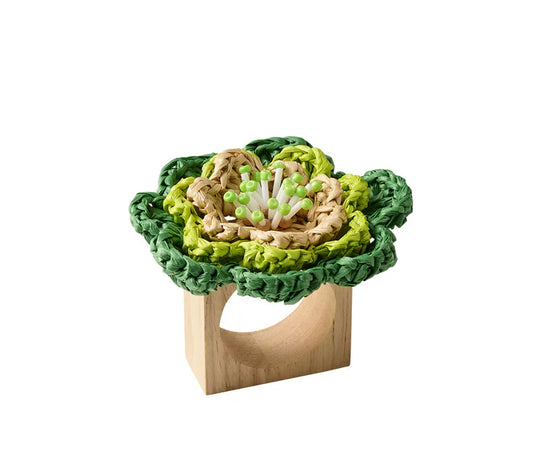 Kim SeybertLime Pareo Napkin Ring in Lime & Green K