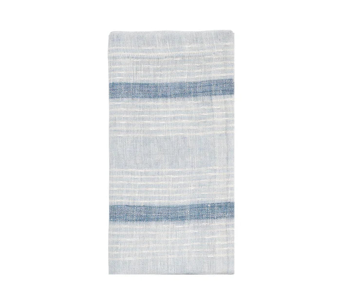 Kim Seybert NPK Ribbon Stripe Blue & Ivory