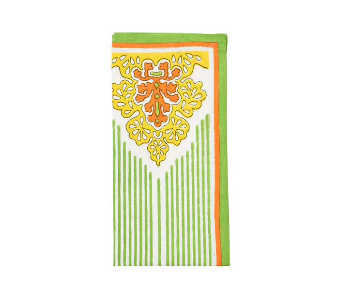 Kim Seybert Filigree White, Yellow & Green Napkin