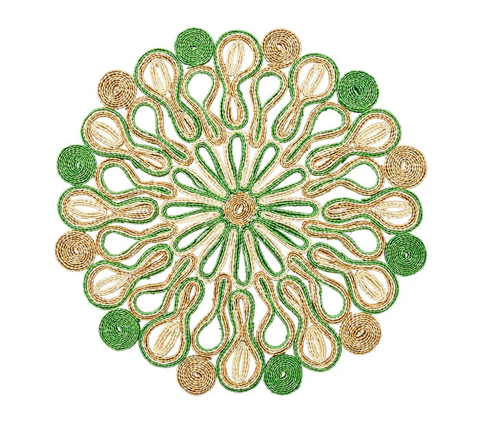 Kim Seybert Green Marisol Placemat in Natural & Green Set of 4