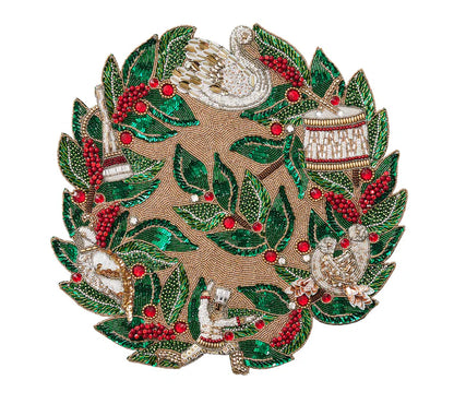 Kim Seybert Xmas Carol Placemat in Red, Green & Gold, Set of 2