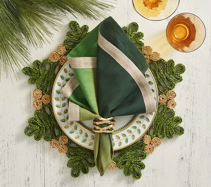 Kim Seybert Verve Placemat in Green & Natural