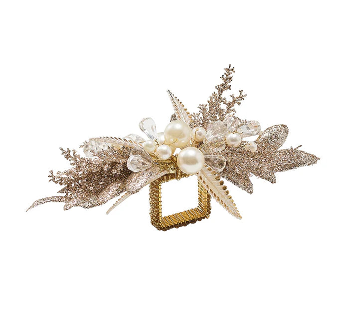 Kim Seybert Gilded Spray Napkin Ring in Gold & Silver