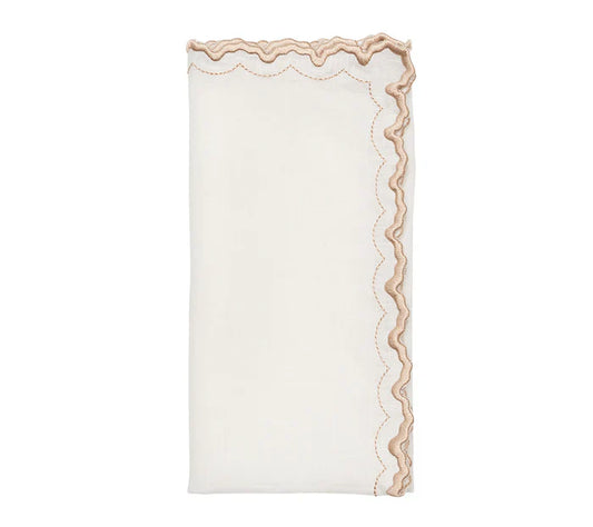 Kim Seybert Arches White Natural Napkin