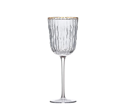 Kim Seybert Bamboo Wine Glass in Clear & Gold