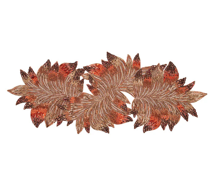 Kim Seybert Harvest Runner in Brown & Orange