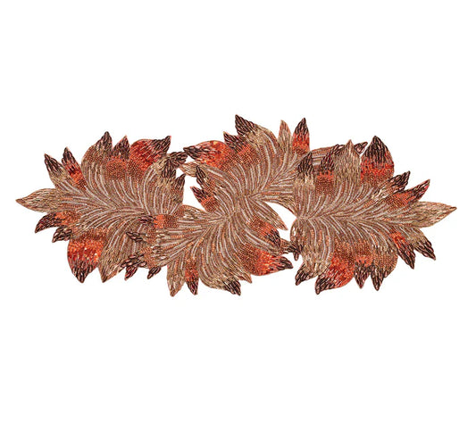 Kim Seybert Harvest Runner in Brown & Orange