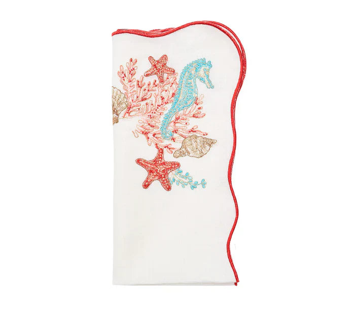 Kim Seybert Marina Napkin in White & Multi