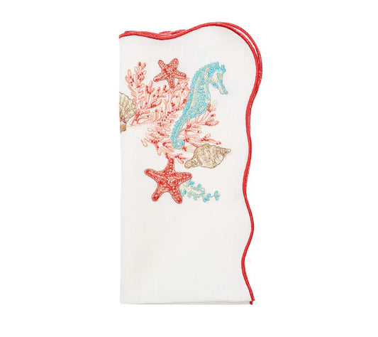 Kim Seybert Marina Napkin in White & Multi