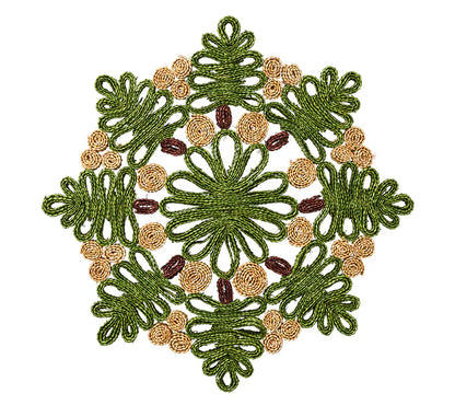 Kim Seybert Verve Placemat in Green & Natural