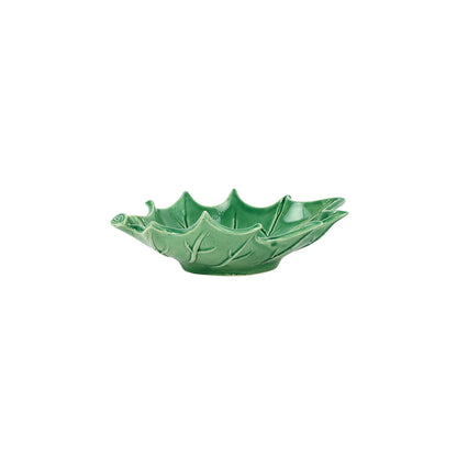 Vietri Lastra Evergreen - Figural Holly Bowl - Small