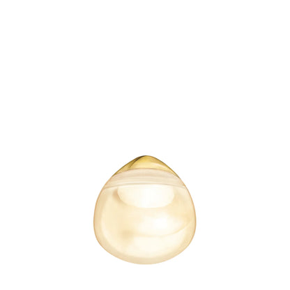 Lalique Cabochon Earrings Gold luster crystal, 18K yellow gold plated