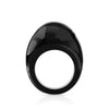Lalique Ring - Cabochon - Black Crystal, Size 7 1/4 (55)