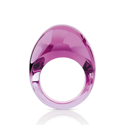 Lalique Ring - Cabochon - Fuchsia Crystal, Size 7 3/4 (55)