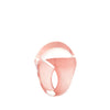 Lalique Ring - Cabochon - Clear With Pink Patina Crystal, Size 7 1/4 (55)