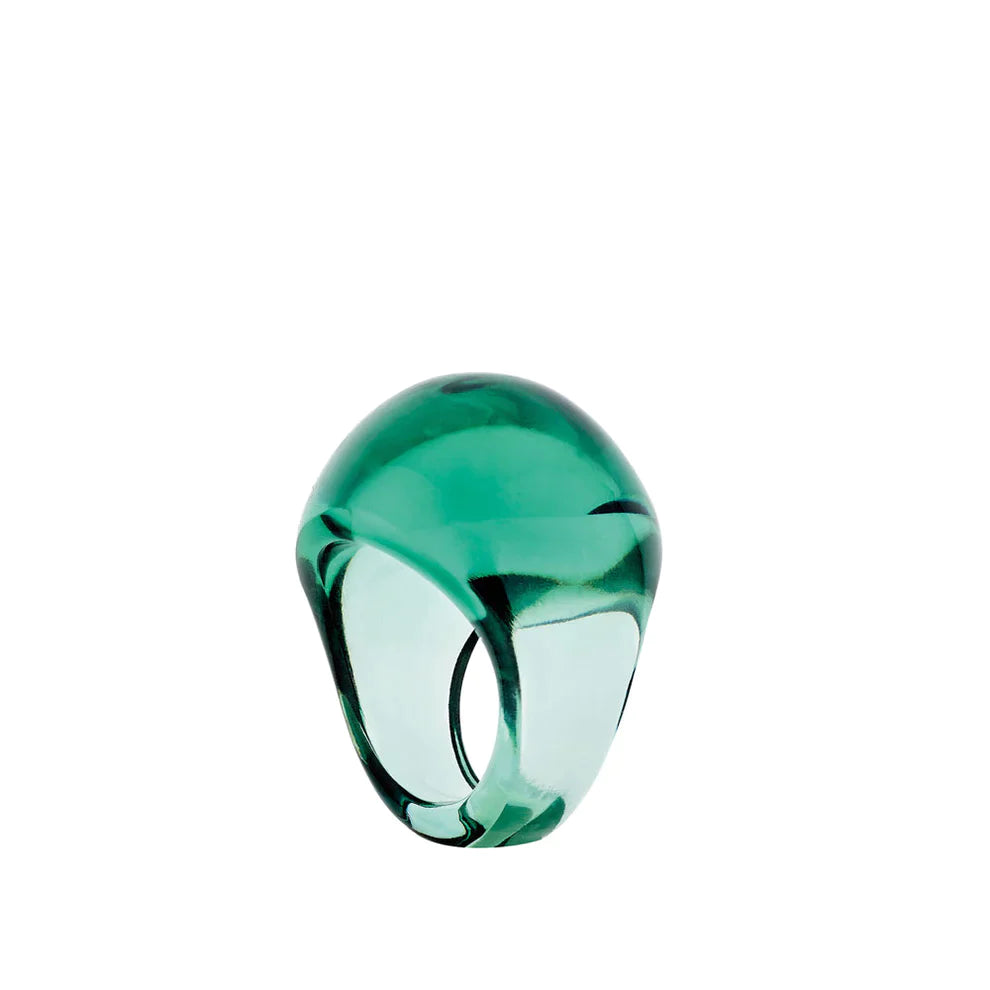 Lalique Ring Cabochon Dark Green Crystal Size 8 57 Coast 2 Coast Collection