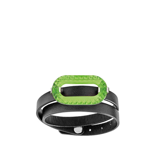 Lalique Bracelet - Empreinte Animale - Green -  Leather