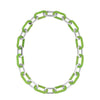 Lalique Necklace - Empreinte Animale - 12 Green Crystals - Silver