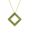 LALIQUE GREEN PANTHER LOSANGE PENDANT - GREEN CRYSTAL, 18K YELLOW GOLD PLATED