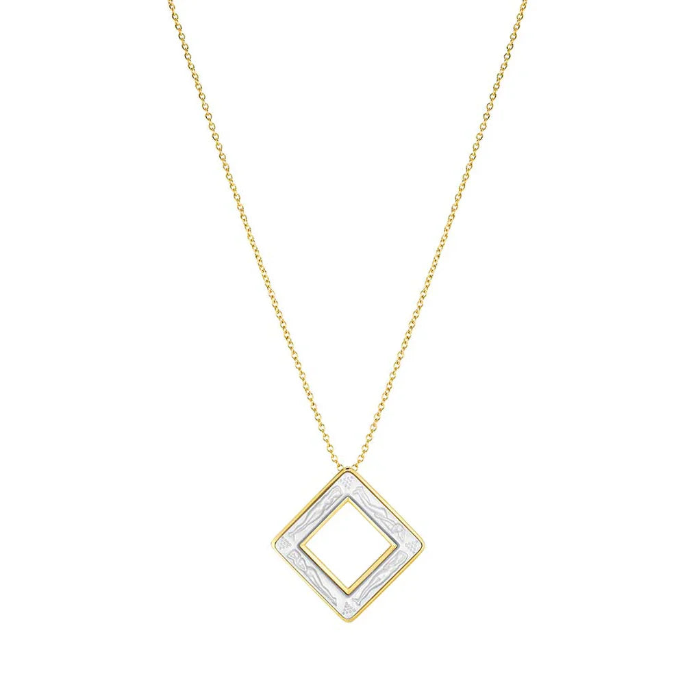 Lalique Losange Clear Pendant Bacchantes Necklace