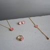 Lalique Necklace - Pivoine - Pink Pearly on Clear Crystal - Gold-Plated
