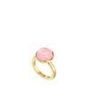 Lalique Ring - Pivoine - Pink Pearly on Clear Crystal, 18K Yellow Gold-Plated, Size 8 (57)