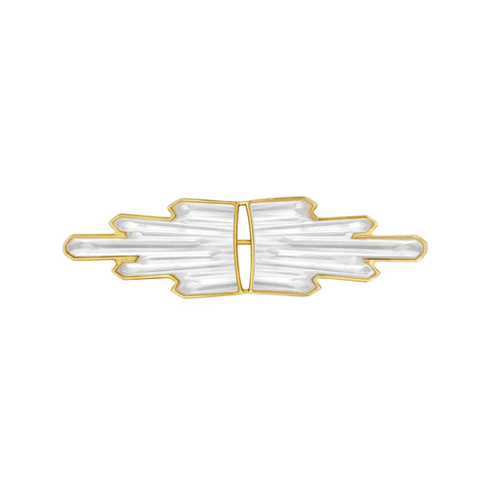 Lalique Clear Brooch Terramineral Gold