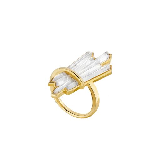 Lalique Clear Terramineral Ring Size 7 3/4 (55)