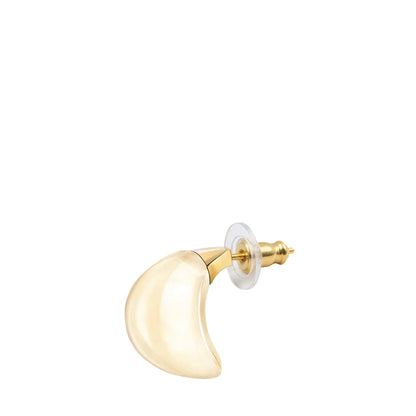 Lalique Cabochon Earrings Gold luster crystal, 18K yellow gold plated