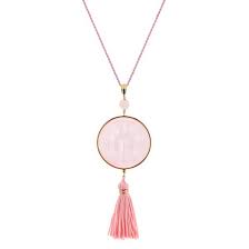 Lalique Pink Arethuse Tassle Pendant Necklace