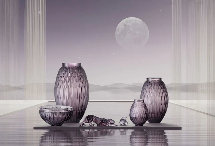 Lalique Plumes Small Vase Purple Crystal – Coast 2 Coast Collection