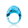 Lalique Ring - Cabochon - Light Blue Crystal, Size 7 1/4 (55)