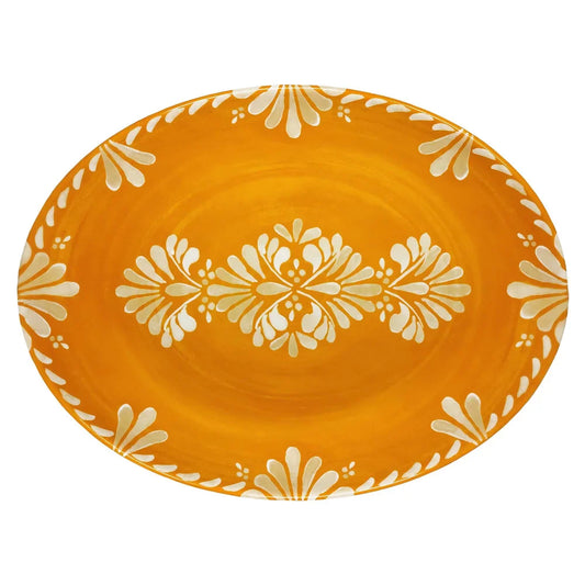 Le Cadeaux Paloma Orange Oval Platter 16"
