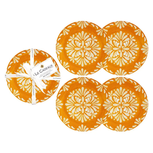 S4 Paloma Orange Appetizer Plates Set of 4 Le Cadeaux