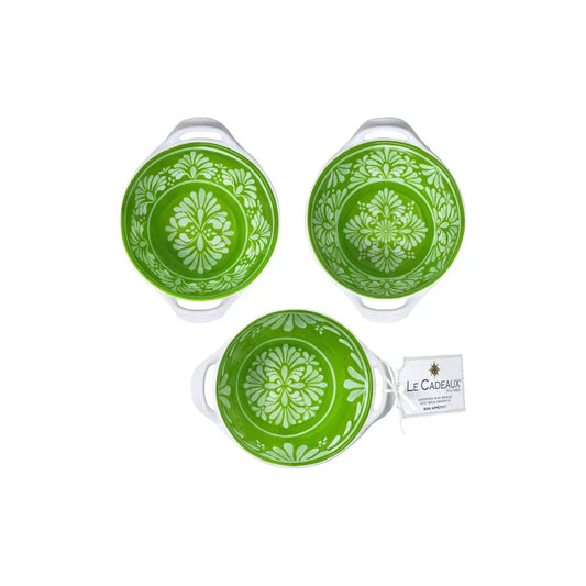 Paloma Green Bowls Mini Handled Le Cadeaux