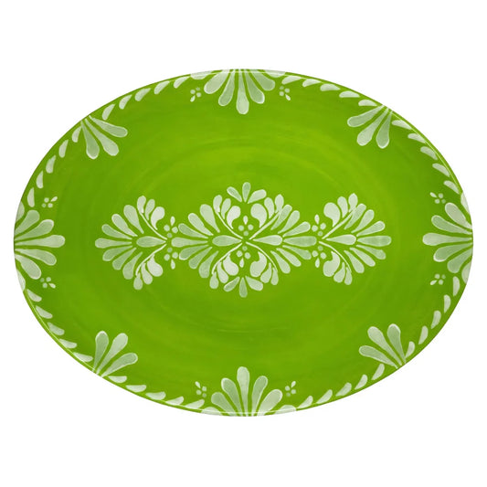 Le Cadeaux Paloma Green Oval Platter 16"