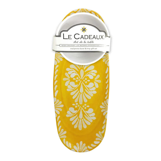 Le Cadeaux Paloma Yellow Bowl Tray Set