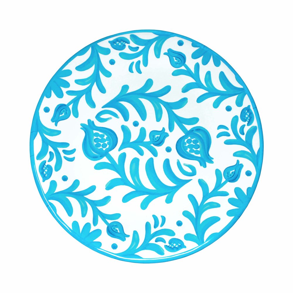 Le Cadeaux Sicily Teal Dinner Plate