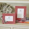 Mariposa Frame - Coral Linen with Coral Icon 5x7