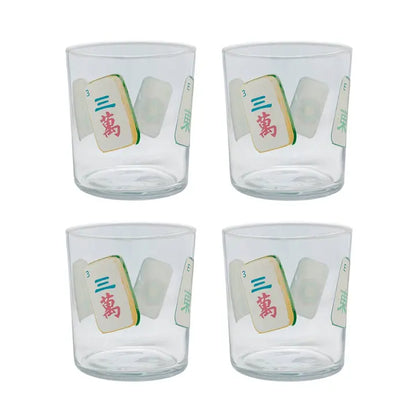 Mariposa Mahjong Double Old Fashion Glasses Set of Four