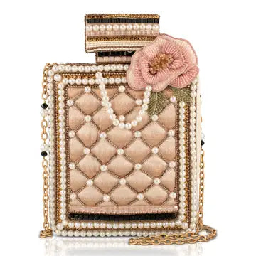 Mary Frances Pearl Essence Beaded Perfume Bottle Crossbody Bag