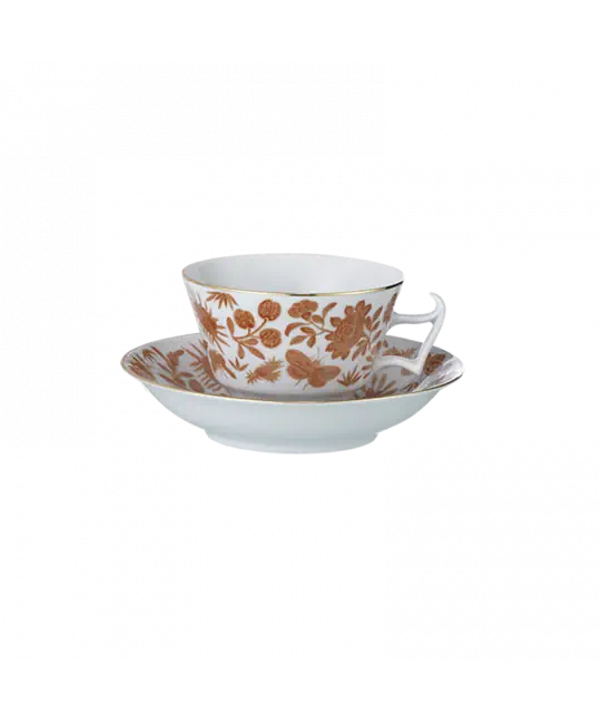 Mottahedeh Sacred Butterfly Teacup and Saucer