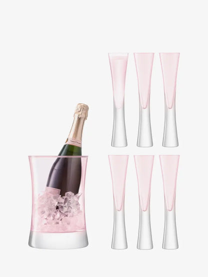 LSA Moya Pink Champagne Flutes 6oz Set of Two