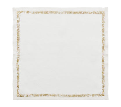 Kim Seybert Napkin: Impression in White & Gold