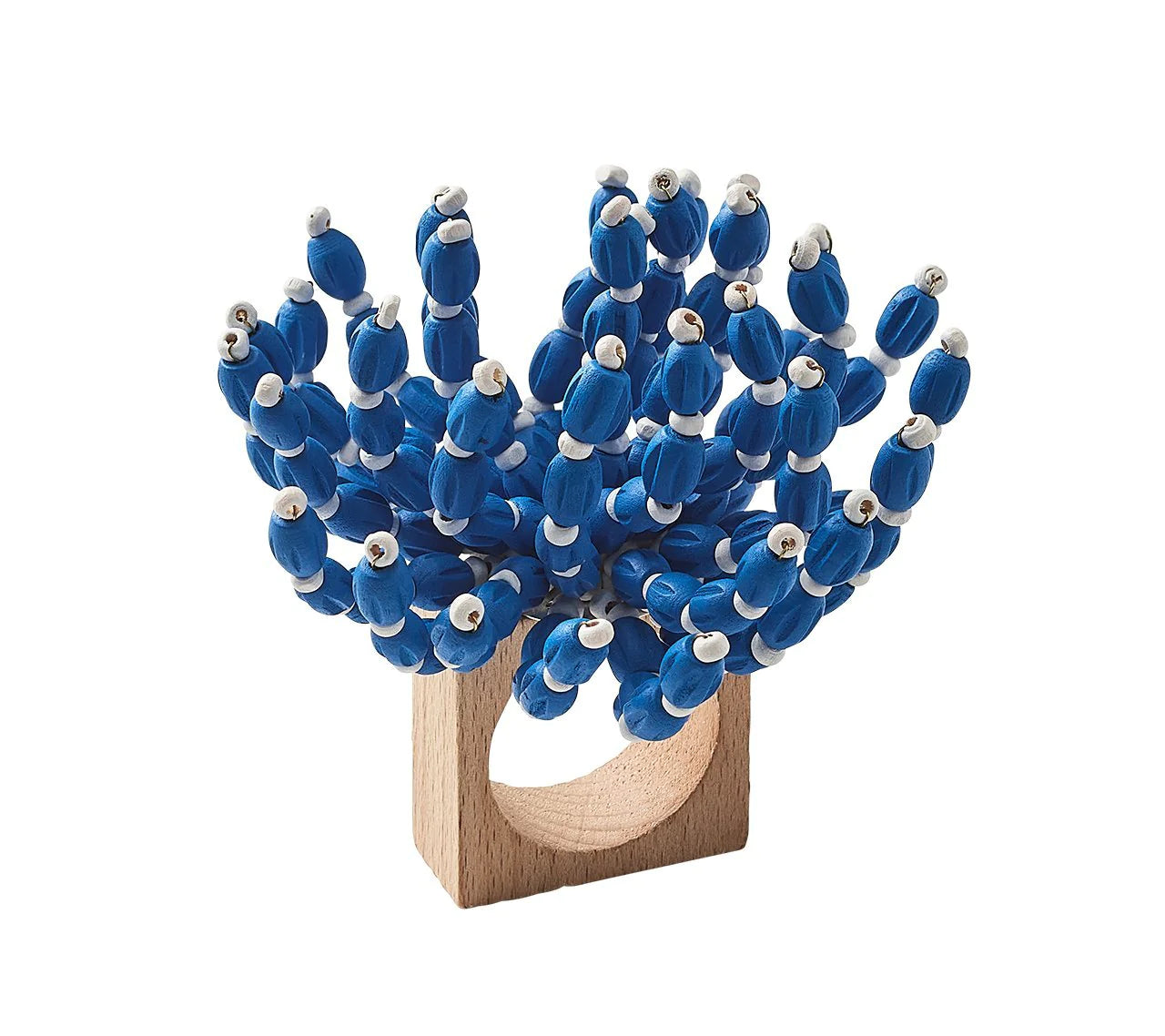 Kim Seybert Napkin Rings: Reed in Blue & White, Set of 4