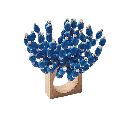 Kim Seybert Napkin Rings: Reed in Blue & White, Set of 4