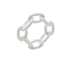 Kim Seybert Napkin Rings: Enamel Chain Link in White, Set of 4