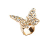 Kim Seybert Napkin Rings: Papillon in Gold & Crystal, Set of 4